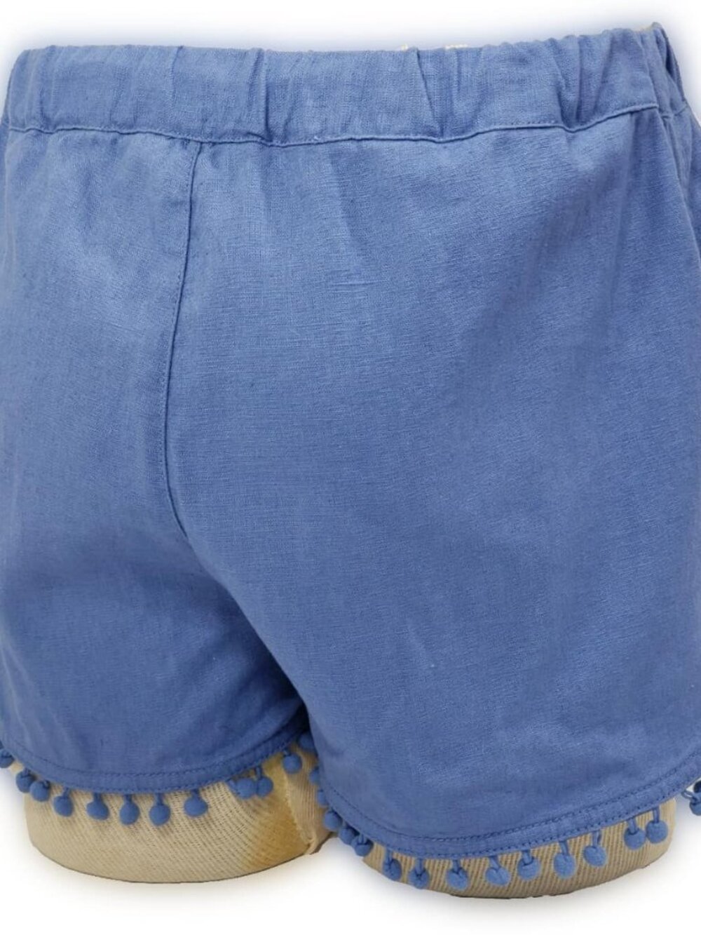 J Crew Pom Pom Shorts Pull On Linen Cotton Blend Blue 2.5 inch inseam - Picture 6 of 15